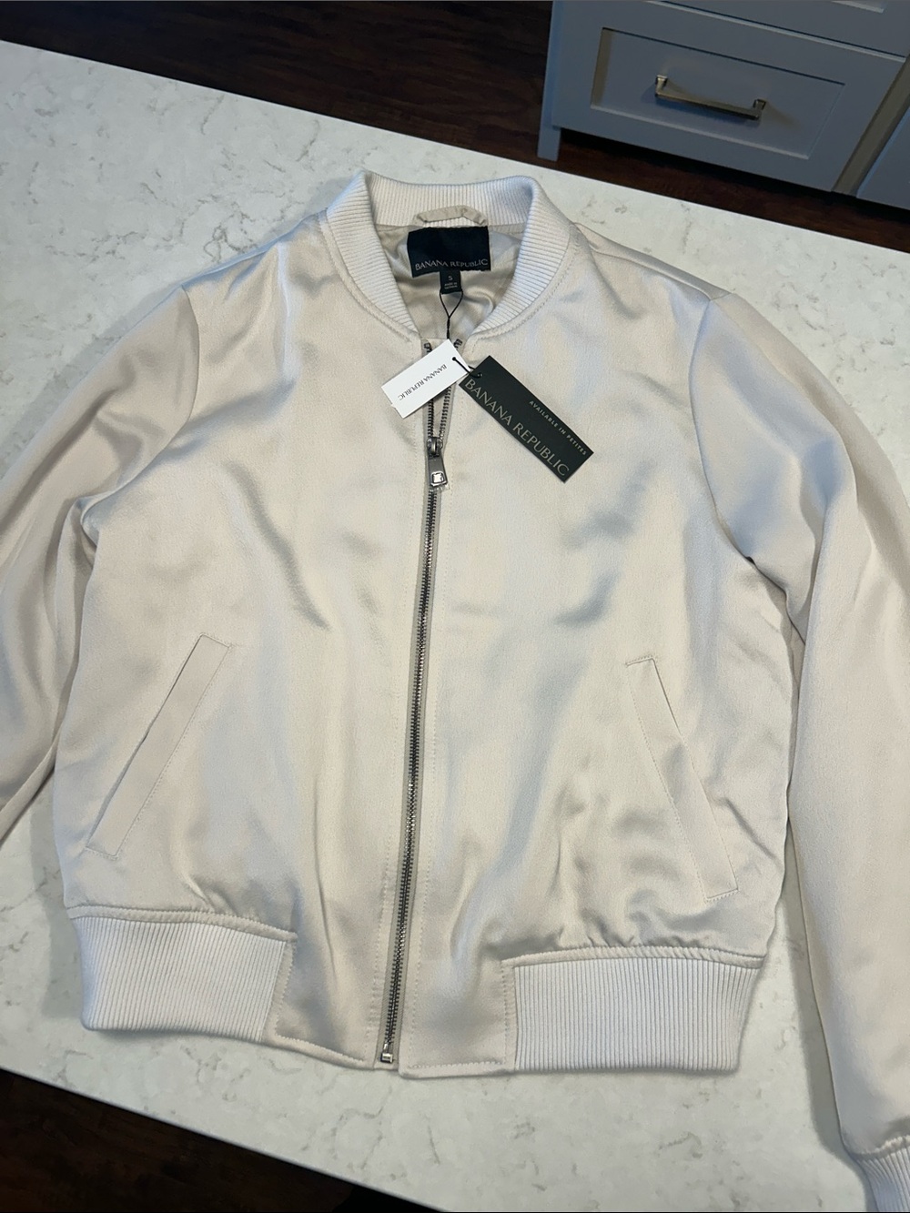 Banana Republic Men's Light Cream Bomber Jacket